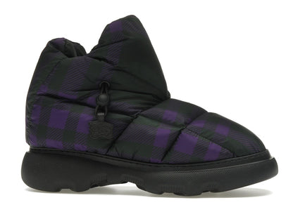 Burberry Check Pillow Boot Black Purple