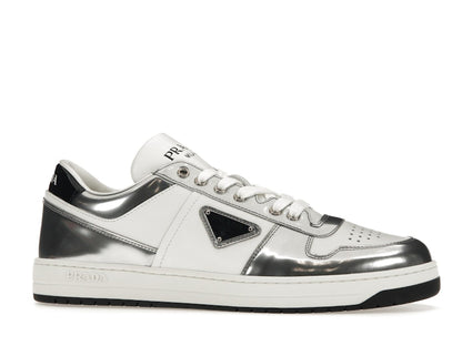 Prada Downtown Low Top Sneakers Leather White Silver