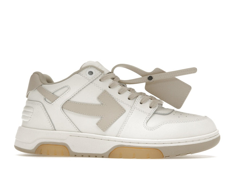 OFF-WHITE Out Of Office OOO Low Tops White Beige