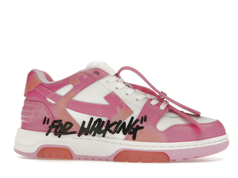 OFF-WHITE Out Of Office OOO "For Walking" Low Tops Pink Tie Dye