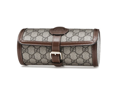 Gucci Supreme Monogram Watch Role Bag Brown