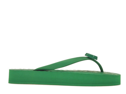 Gucci Chevron Thong Sandal Green Rubber