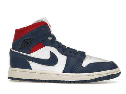 Jordan 1 Mid French Blue Gym Red (Women's)