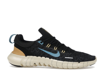 Nike Free Run 5.0 Next Nature Black Anthracite Wheat Gold Noise Aqua (Women's)