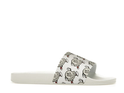 Moncler Basile Slide Logo Print White
