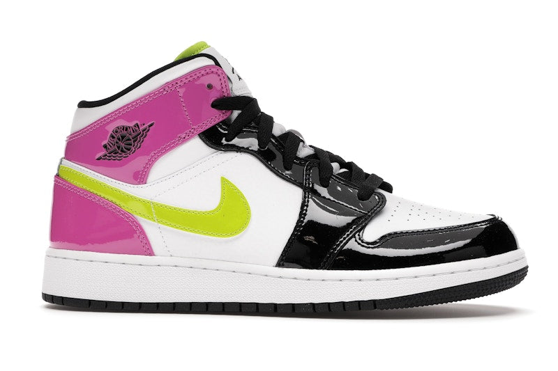 Jordan 1 Mid White Black Cyber Pink (GS)