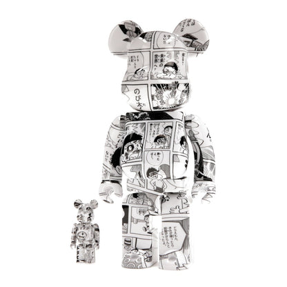 Bearbrick Doraemon (Comic Ver.) 100% & 400% Set Black & White