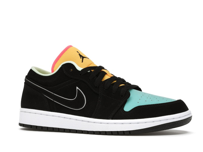 Jordan 1 Low Black Aurora Green Laser Orange