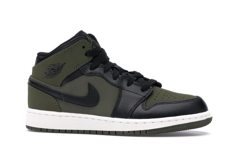 Jordan 1 Mid Olive Canvas Black (GS)