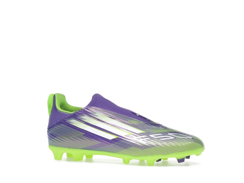 adidas F50 League Laceless FG/MG Purple Rush Cloud White Lucid Lemon (GS)