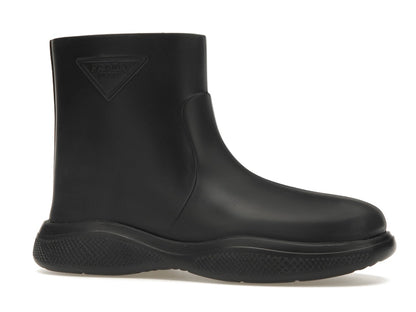 Prada Pull-On Rain Booties Black Rubber