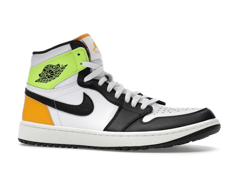 Jordan 1 Retro High Golf White University Gold Volt Black