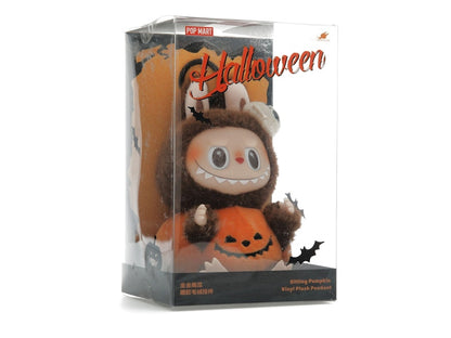 Pop Mart Labubu Happy Halloween Party Series-Sitting Pumpkin Vinyl Plush Pendant
