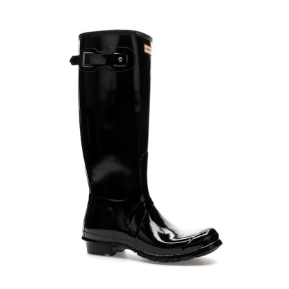 Hunter Original Tall Gloss Rain Boots Black (Women's)
