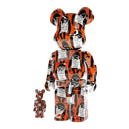Bearbrick Monkey Sign 100% & 400% Set Orange
