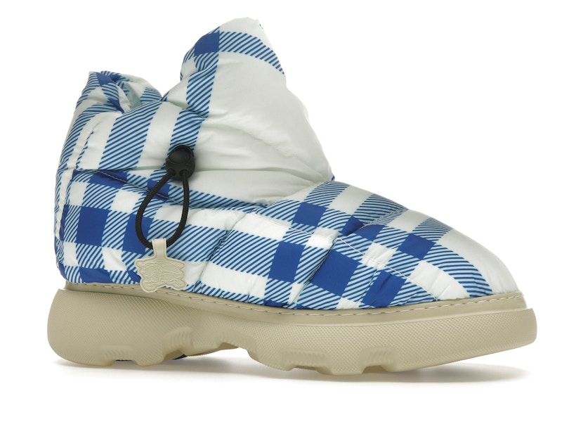 Burberry Check Pillow Boots Blue White