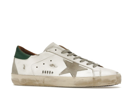 Golden Goose Super-Star White Green Grey Suede Patch