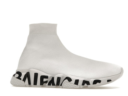Balenciaga Speed Graffiti Trainers White Black