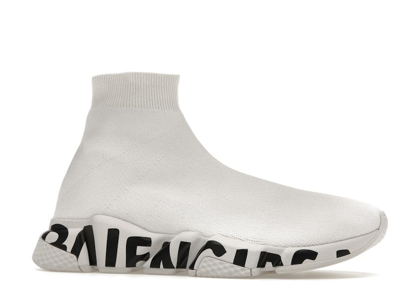 Balenciaga Speed Graffiti Trainers White Black
