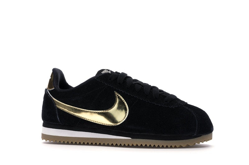 Nike Classic Cortez Black Metallic Gold Gum (Women's)