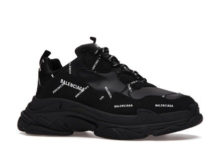 Balenciaga Triple S Allover Logo Black