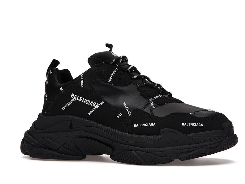 Balenciaga Triple S Allover Logo Black