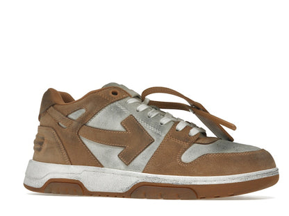 OFF-WHITE Out Of Office "OOO" Low Tops Distressed Brown White