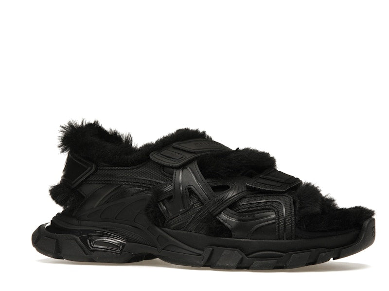 Balenciaga Track Sandal Fake Fur Black
