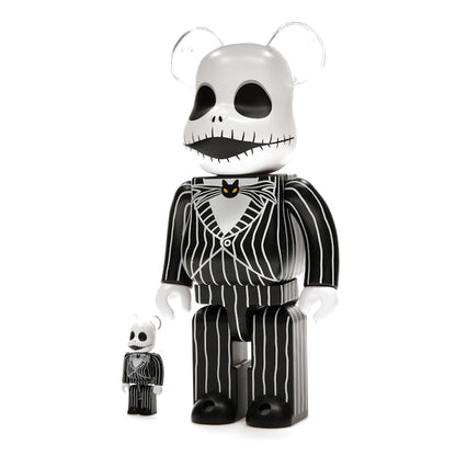 Bearbrick x Disney Tim Burton's The Nightmare Before Christmas Jack Skellington 100% & 400% Set