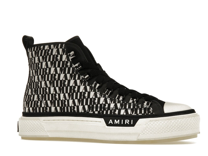 AMIRI Court Hi All Over Logo Black White
