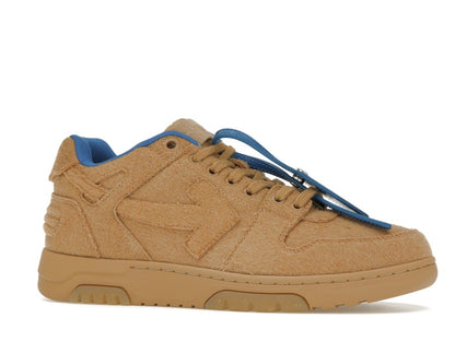 OFF-WHITE Out Of Office OOO Low Tops Camel Blue Wool