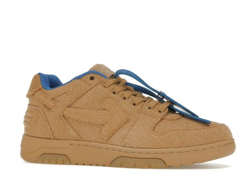 OFF-WHITE Out Of Office OOO Low Tops Camel Blue Wool