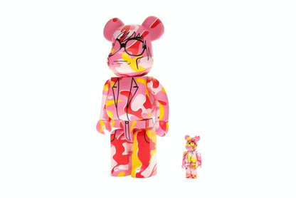 Bearbrick Andy Warhol Camo Ver. 100% & 400% Set Pink