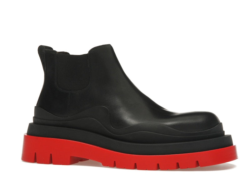 Bottega Veneta Tire Ankle Chelsea Boot Black Red (Women's)
