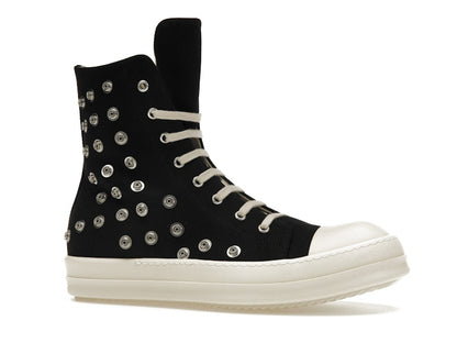Rick Owens DRKSHDW Sneaks Studded Eyelets Black Milk