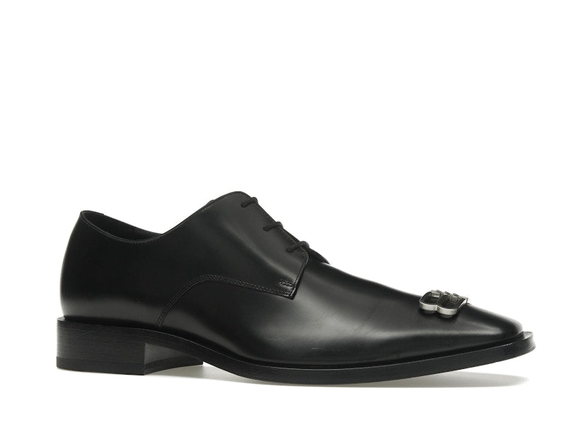 Balenciaga Rim Derby Shoes Black Leather