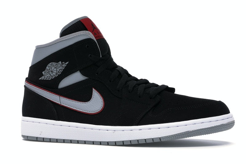Jordan 1 Mid Black Particle Grey Gym Red