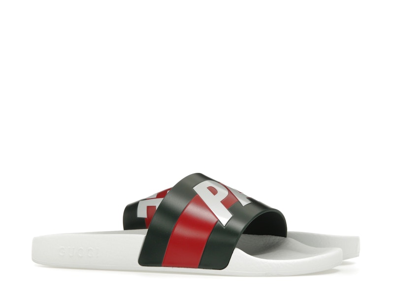 Palace x Gucci Logo Web Slide Sandal White