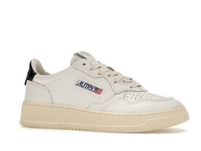 Autry Medalist Leather Low White Black Tab (Women's)