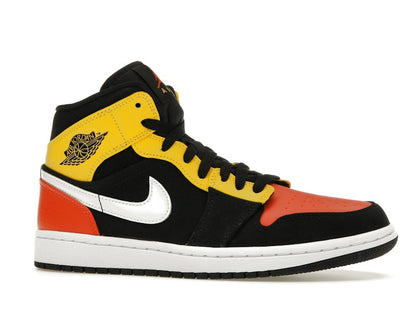 Jordan 1 Mid Black Amarillo Orange