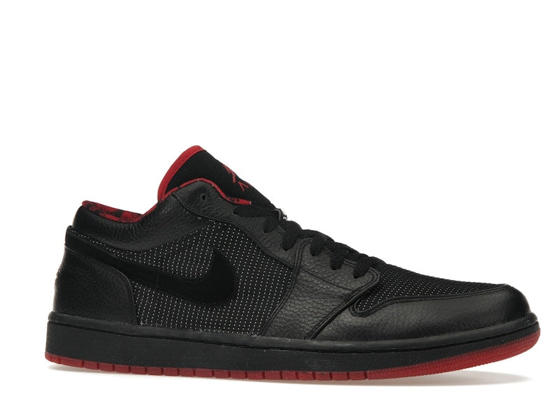 Jordan 1 Retro Low Black Metallic Silver Varsity Red