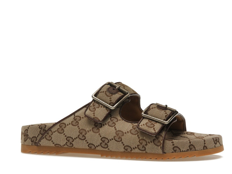 Gucci Strap Slide Sandal Beige Canvas