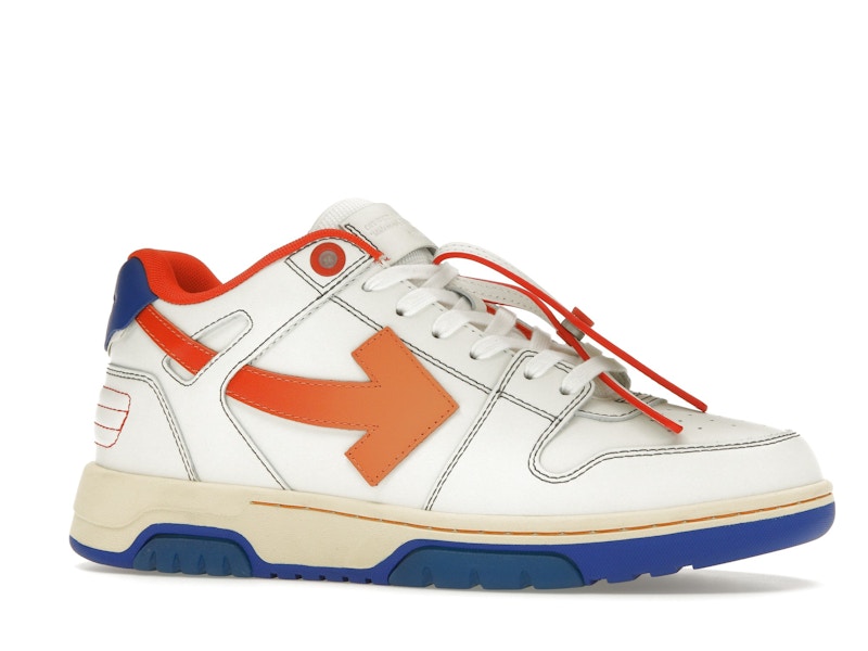 OFF-WHITE Out Of Office OOO Low Tops White Orange Blue Contrast Stitching
