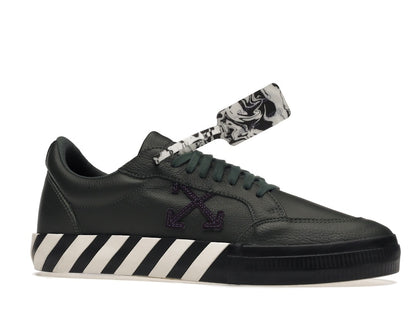 OFF-WHITE Vulc Low Dark Green Leather