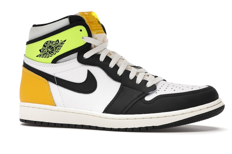 Jordan 1 Retro High White Black Volt University Gold