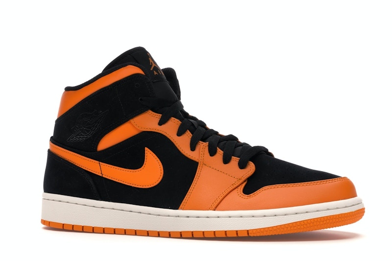 Jordan 1 Mid Black Orange Peel