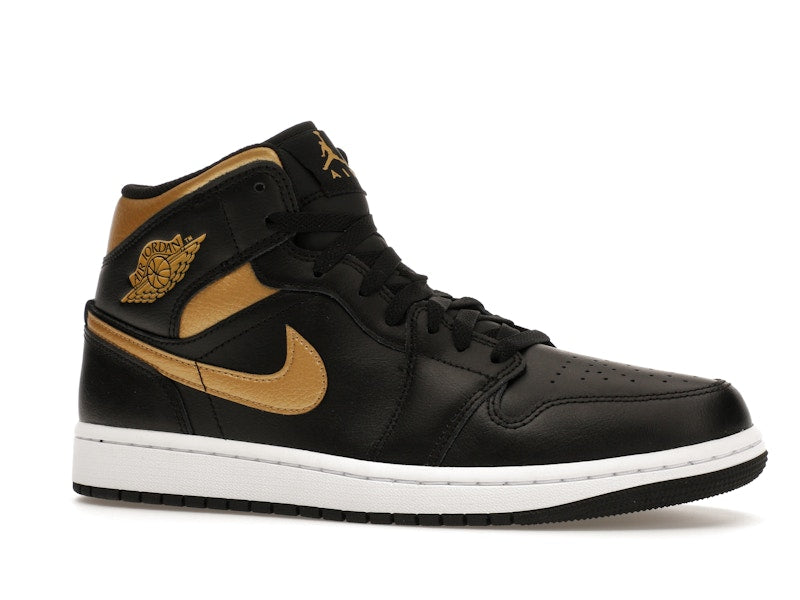 Jordan 1 Mid Black Metallic Gold