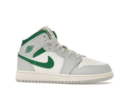 Jordan 1 Mid White Pure Platinum Pine Green (GS)
