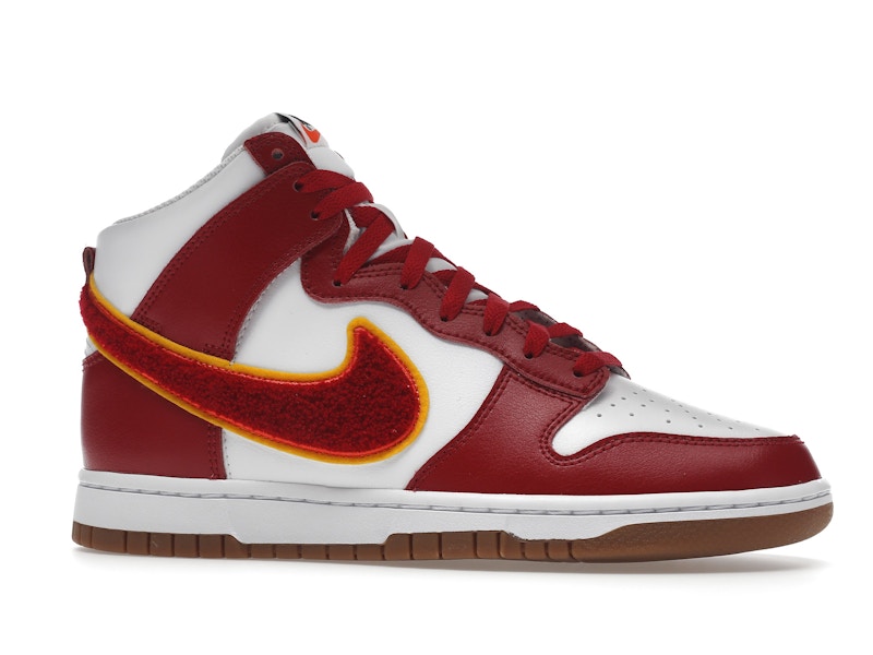 Nike Dunk High Chenille Swoosh White Gym Red
