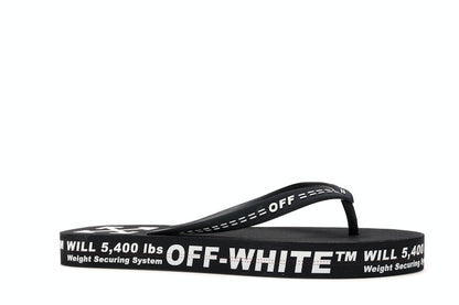Off-White Logo Typographic Flip Flop Black SS20